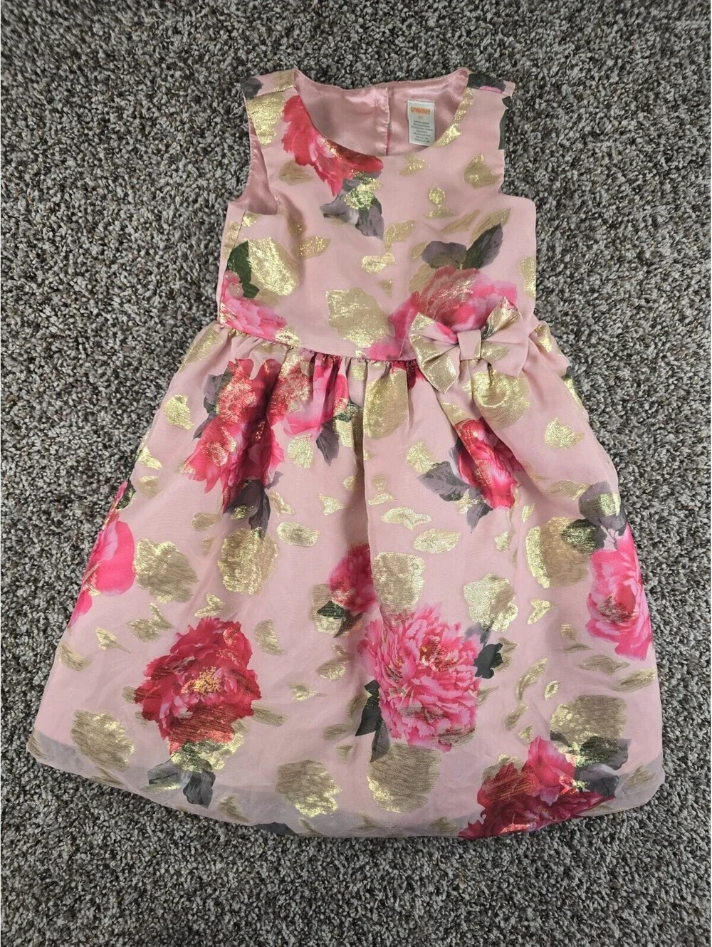 Gymboree Girls Sz 5T Sugar Plum Fairy Fit and Flare Dress Pink Gold Holiday